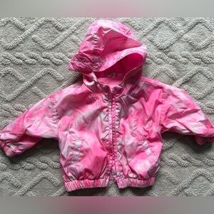 BabyGap Girls 12-18M Windbreaker - Pink Tie Dye Zip Up Lightweight Jacket W/Hood